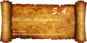Sáros Alexandra névjegykártya