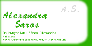 alexandra saros business card